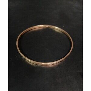 Sterling Silver 925 Gold Tone Thin Italian Bangle Bracelet ~2.5"